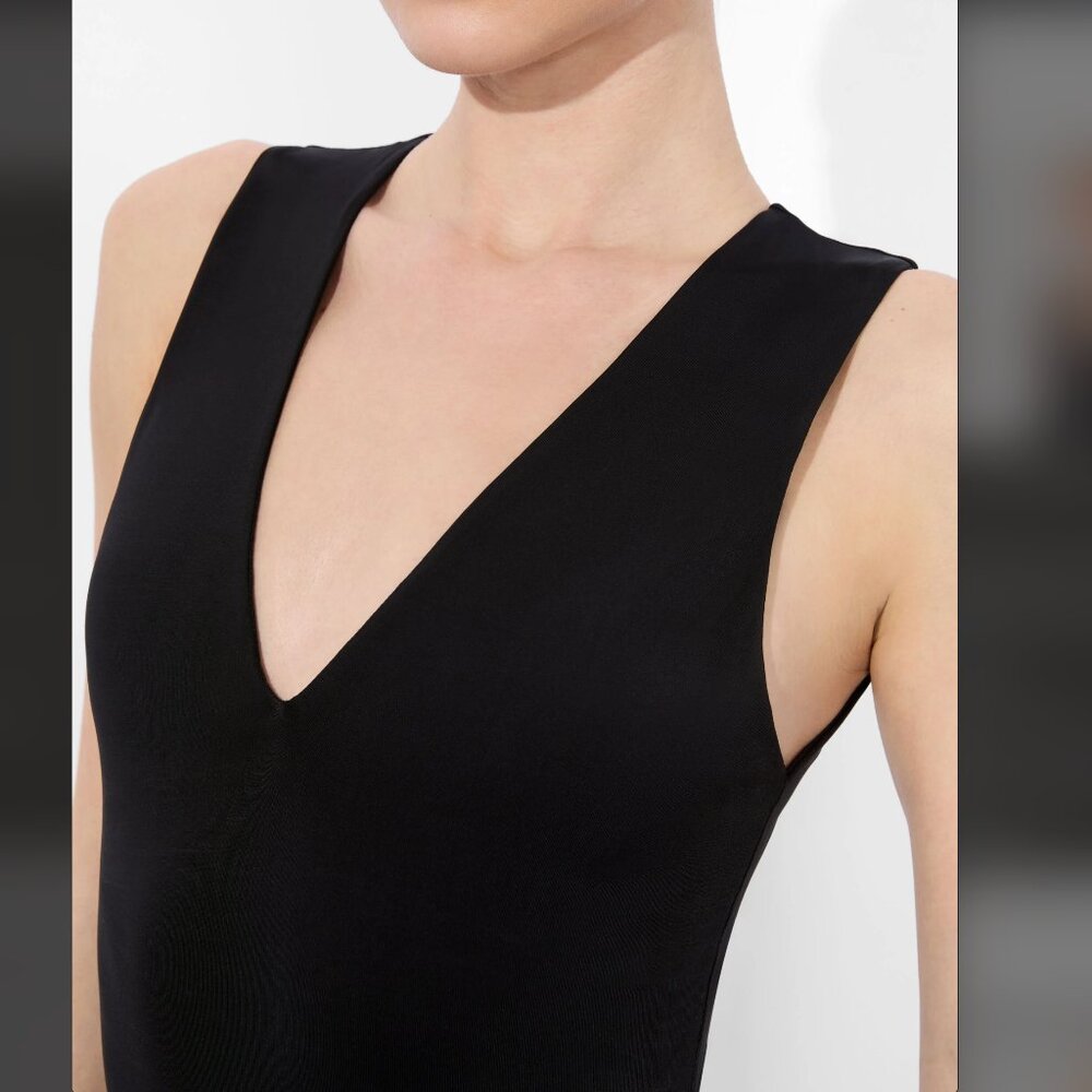 Alice + Olivia Olea Bodysuit — Black, V-neck, Tank — Size Large - Picture 4 of 8